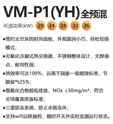 瑞马VM-P1（YH）全预混燃气壁挂炉