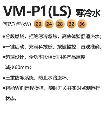 瑞马VM-P1（LS）零冷水燃气壁挂炉