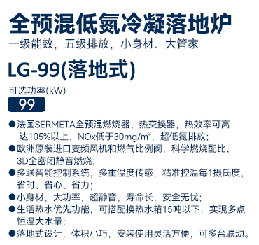 99kw全预混低氮冷凝落地炉